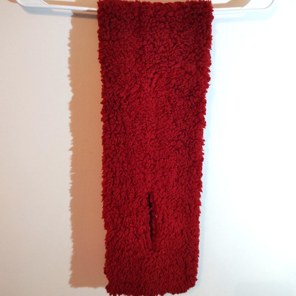 Le Moda Red Faux‑Fur Pull‑Through Scarf 42" x 7" Keyhole Neck Warmer